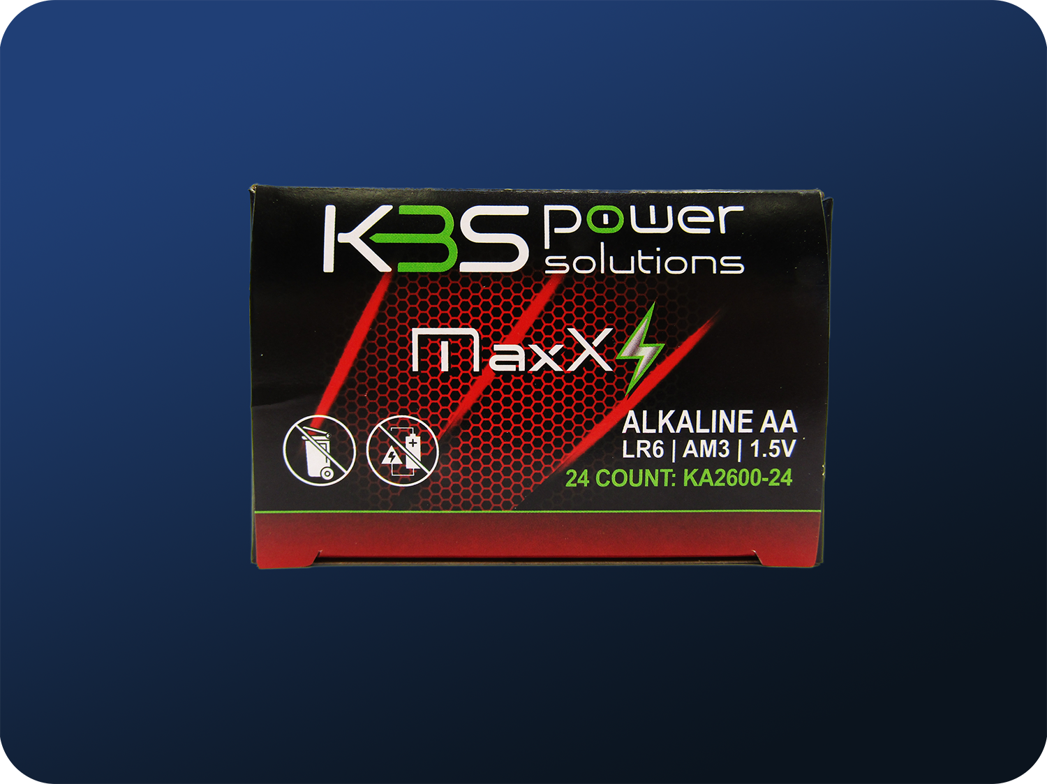 KBS Power Solutions Maxx Peak Alkaline AA Batteries 24 pack