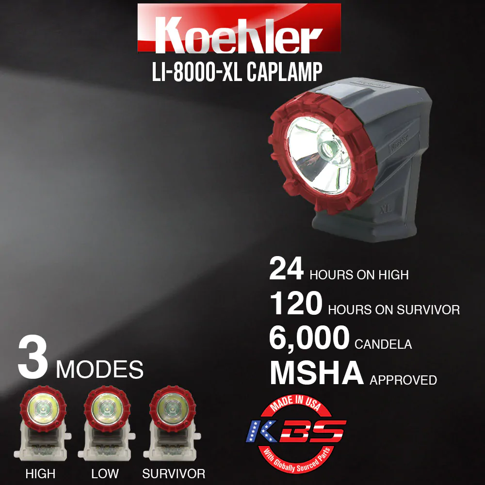 LI -8000-XL Cordless “Wheat” LED Cap Lamp Light