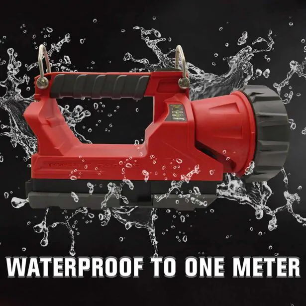 an inforgrapic of the Raptor flood surrounded by a water splaash to illustrate that it is water proof